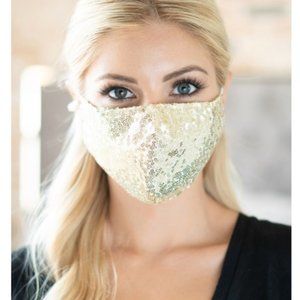 Last 1!🌞Champagne Gold Sequin Face Mask